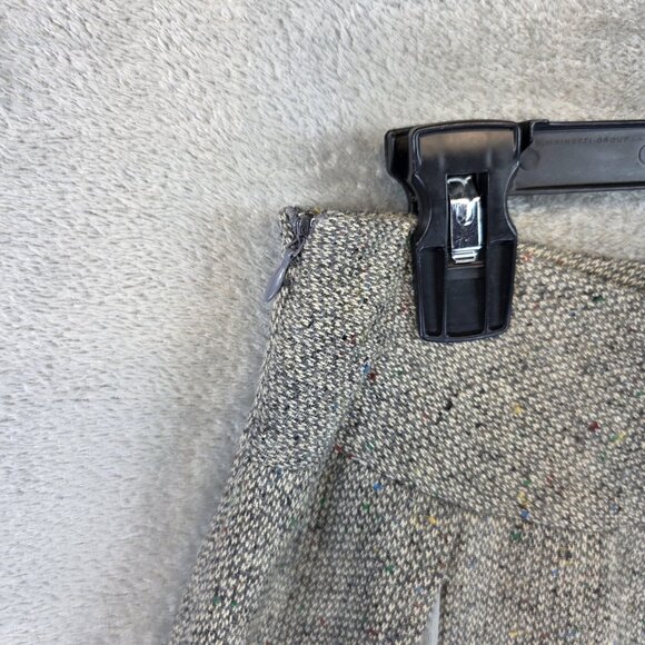 Saja Skirt Womens 4 Gray Tweed Pleated A-Line Wool Blend Side Zip Lined Speckled - Picture 6 of 8